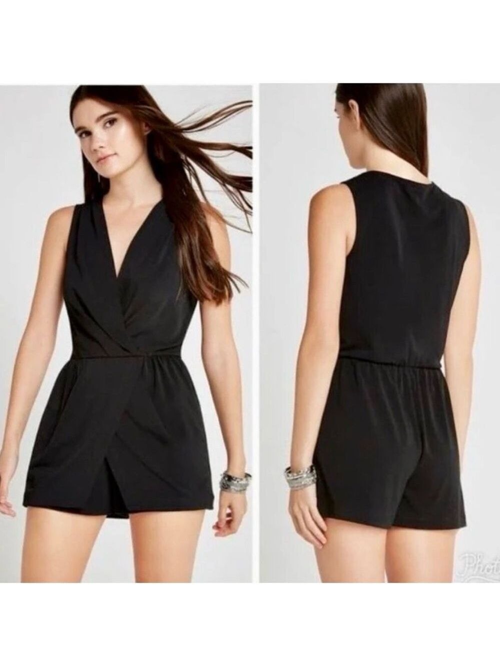 BCBG Black Sleeveless Skort Romper New With Tags